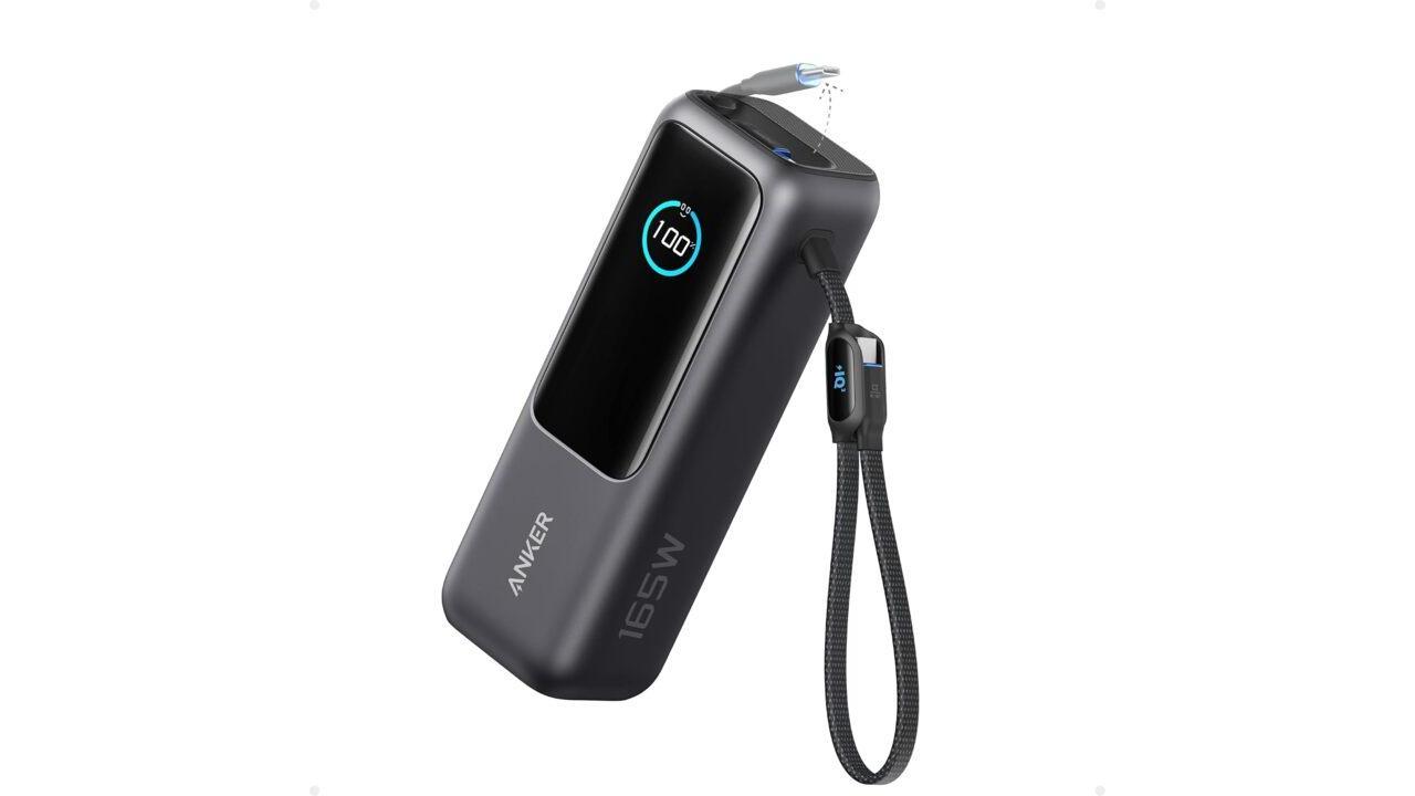 Anker PowerBank (25 000 mAh, 165W, câble intégré + rétractable)