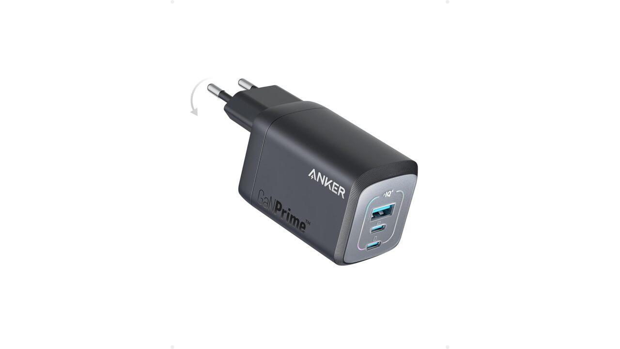 Anker Prime Charger 100W, 3 ports, GaN (2 USB-C + 1 USB-A)