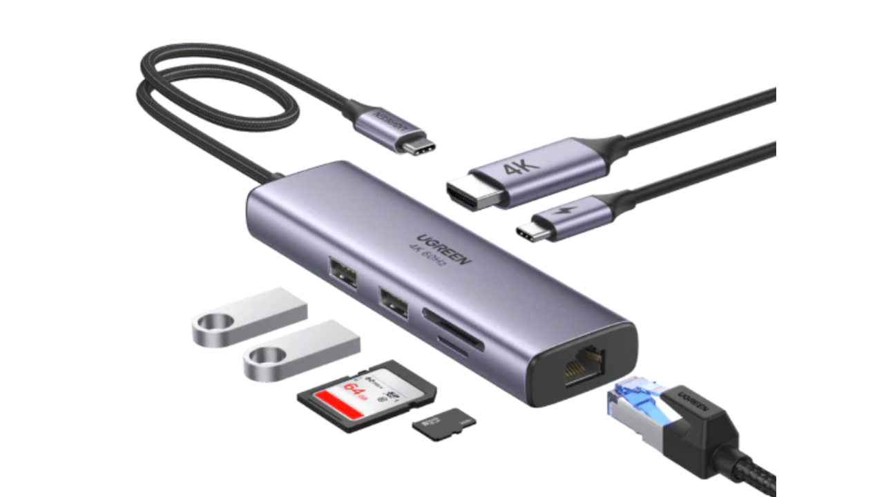 UGREEN Revodok Hub USB C 7 en 1 Ethernet Adaptateur (HDMI 4K 60 Hz)